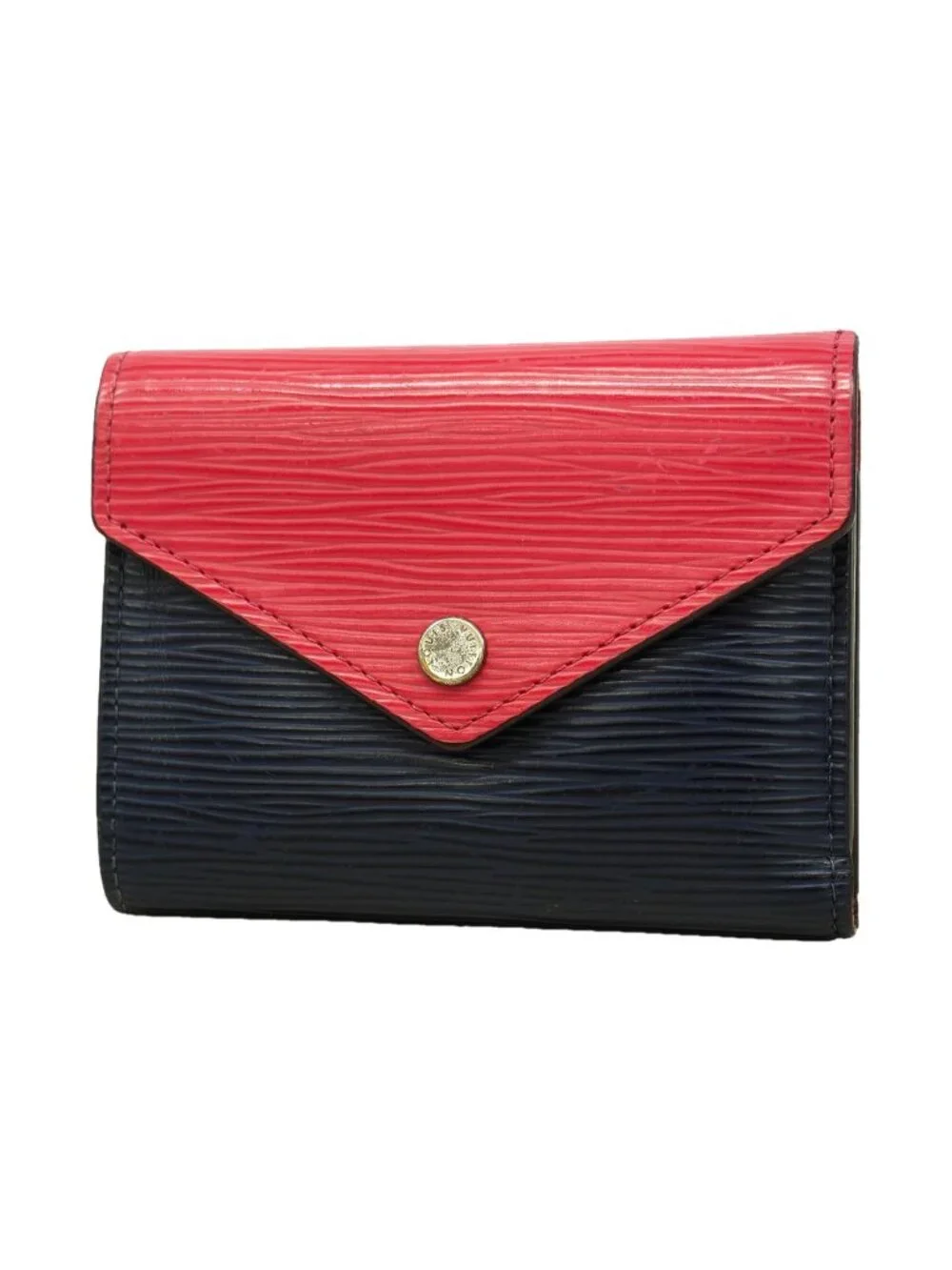 Louis Vuitton Trifold Wallet Epi Portefeuille Victorine Pink Andigo Blue